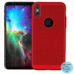 Ультратонкий дышащий чехол Grid case для Samsung Galaxy M10, Красный