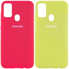 Чехол Silicone Cover Full Protective (AA) для Samsung Galaxy M30s / M21 Оранжевый / Neon Orange