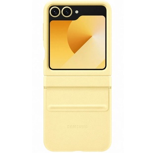 Кожаный чехол Leather Case (AAA) для Samsung Galaxy Z Flip6 Yellow