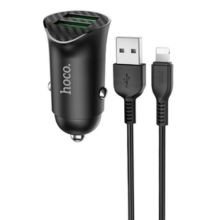 АЗУ Hoco Z39 QC3.0 (2USB) + Lightning Черный