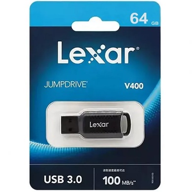 Флеш накопичувач LEXAR JumpDrive V400 (USB 3.0) 64GB, Black