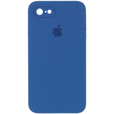 Чохол Silicone Case Square Full Camera Protective (AA) для Apple iPhone 7/8 / SE (2020) (4.7 "), Синій / Navy Blue
