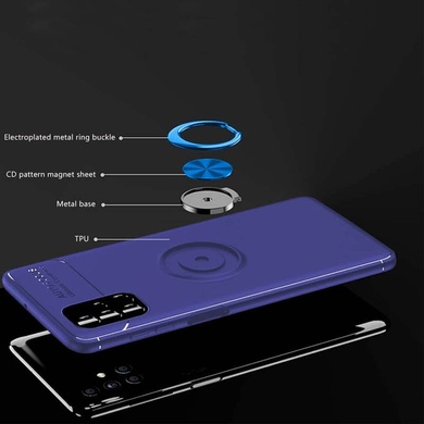 TPU чехол Deen ColorRing под магнитный держатель (opp) для Samsung Galaxy M51 Синий / Синий