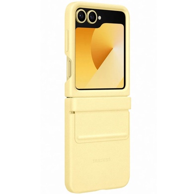 Кожаный чехол Leather Case (AAA) для Samsung Galaxy Z Flip6 Yellow