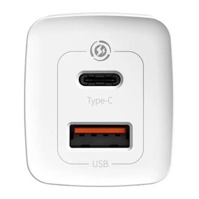 СЗУ Baseus GaN2 Lite QC (Type-C/USB 65W) (CCGAN2L-B01) Белый