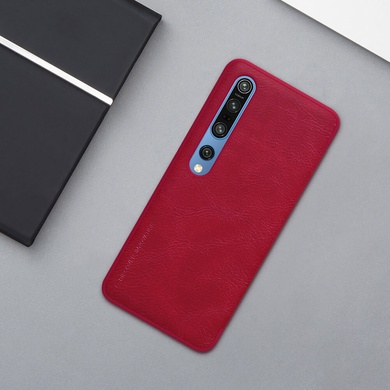 Кожаный чехол (книжка) Nillkin Qin Series для Xiaomi Mi 10 / Mi 10 Pro Красный