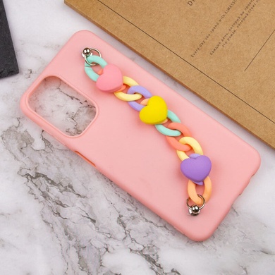 Чохол Chained Heart з підвісним ланцюжком для Samsung Galaxy M52, Pink Sand