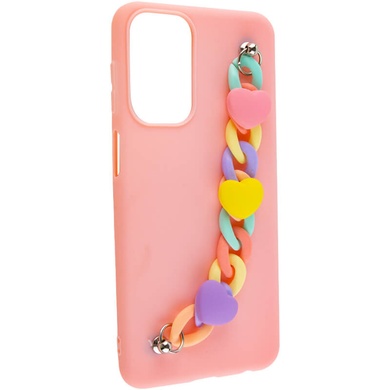 Чехол Chained Heart c подвесной цепочкой для Samsung Galaxy M52 Pink Sand