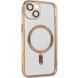 TPU чехол Fibra Chrome with MagSafe для Apple iPhone 15 (6.1") Gold