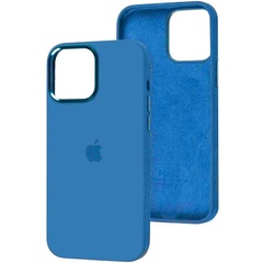 Чехол Silicone Case Metal Buttons (AA) для Apple iPhone 13 (6.1") Синий / Blue Jay