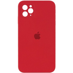 Чохол Silicone Case Square Full Camera Protective (AA) для Apple iPhone 11 Pro Max (6.5 "), Красный / Camellia