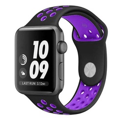 Силиконовый ремешок Sport+ для Apple watch 42mm / 44mm black/purple