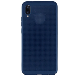 Ультратонкий дышащий чехол Grid case для Samsung Galaxy M10, Темно-синий