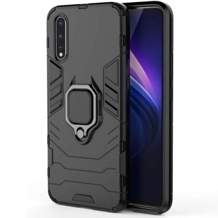 Ударопрочный чехол Transformer Ring for Magnet для Huawei P Smart Pro /Honor 9X (China) Черный / Soul Black