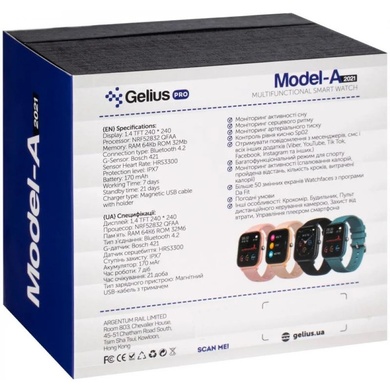 Смарт-годинник Gelius Pro (Model-A) (IPX7), Black