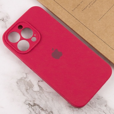 Чехол Silicone Case Full Camera Protective (AA) для Apple iPhone 13 Pro Max (6.7") Красный / Rose Red