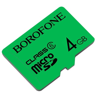 Карта пам'яті Borofone microSDHC 4GB TF High Speed Card Class 10, Зеленый