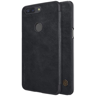 Кожаный чехол (книжка) Nillkin Qin Series для OnePlus 5T, Черный