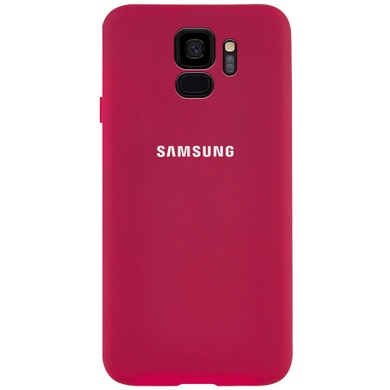 Чехол Silicone Cover Full Protective (AA) для Samsung Galaxy S9 Розовый / Hot Pink