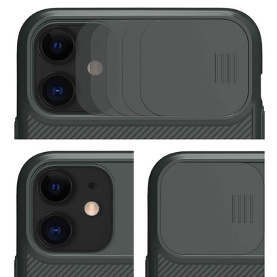 Карбонова накладка Nillkin Camshield (шторка на камеру) для Apple iPhone 11 (6.1"), Зелений / Dark Green