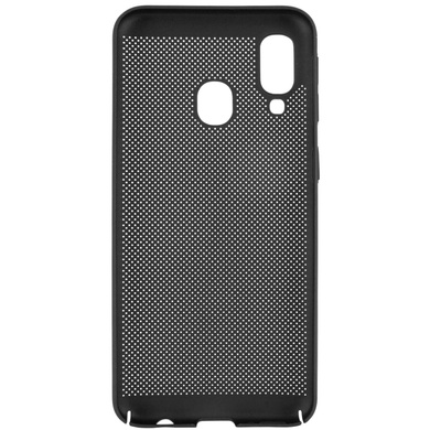 Ультратонкий дышащий чехол Grid case для Samsung Galaxy A40 (A405F), Черный
