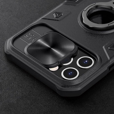 TPU+PC чехол Nillkin CamShield Armor (шторка на камеру) для Apple iPhone 12 Pro / 12 (6.1") Черный