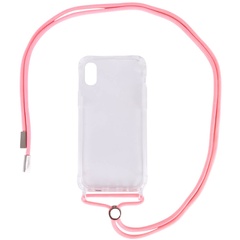 Чохол TPU Crossbody Transparent для Apple iPhone XS Max (6.5"), Розовый
