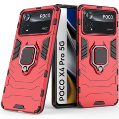 Ударопрочный чехол Transformer Ring for Magnet для Xiaomi Poco X4 Pro 5G Красный / Dante Red