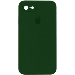 Чехол Silicone Case Square Full Camera Protective (AA) для Apple iPhone 7 / 8 / SE (2020) (4.7") Зеленый / Army green
