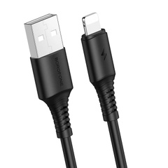 Дата кабель Borofone BX47 Coolway USB to Lightning (1m), Чорний