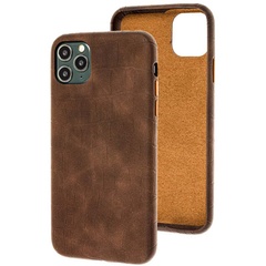 Кожаный чехол Croco Leather для Apple iPhone 11 Pro Max (6.5") Brown