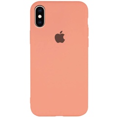 Чехол Silicone Case Slim Full Protective для Apple iPhone X / XS (5.8") Розовый / Peach