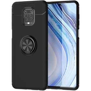 TPU чехол Deen ColorRing под магнитный держатель (opp) для Xiaomi Redmi Note 9s/Note 9 Pro/9 Pro Max Черный / Черный