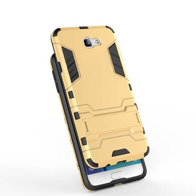 Ударопрочный чехол-подставка Transformer для Samsung G610F Galaxy J7 Prime с мощной защитой корпуса, Золотой / Champagne Gold