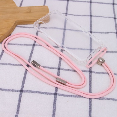 Чехол TPU Crossbody Transparent для Apple iPhone XS Max (6.5") Розовый