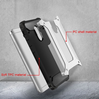 Бронированный противоударный TPU+PC чехол Immortal для Xiaomi Redmi Note 4 (MTK) Серебряный