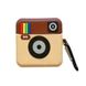 Силиконовый футляр Logo series для наушников AirPods 1/2 + карабин Instagram