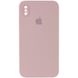 Чехол Silicone Case Square Full Camera Protective (AA) для Apple iPhone XS / X (5.8") Розовый / Pink Sand