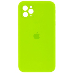 Чохол Silicone Case Square Full Camera Protective (AA) для Apple iPhone 11 Pro (5.8 "), Салатовый / Neon Green