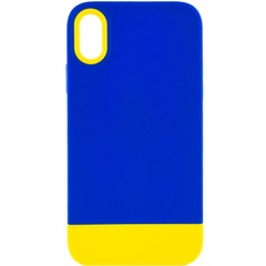 Чехол TPU+PC Bichromatic для Apple iPhone XR (6.1") Navy Blue / Yellow