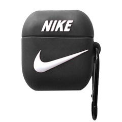 Силиконовый футляр Brand для наушников AirPods 1/2 + карабин Nike Black