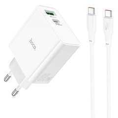 МЗП Hoco C113A Awesome PD65W (1USB/1Type-C) + Type-C to Type-C, white