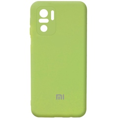 Чехол Silicone Cover Full Camera (AA) для Xiaomi Redmi Note 10 / Note 10s Мятный / Mint