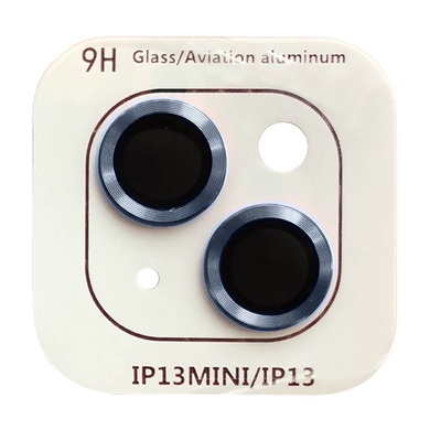 Захисне скло Metal Classic на камеру (в упак.) для Apple iPhone 13 mini / 13, Синій / Blue