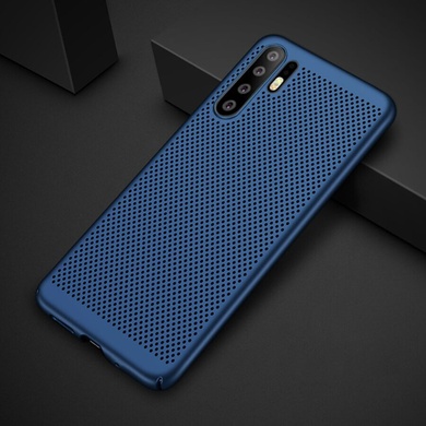 Ультратонкий дышащий чехол Grid case для Huawei P30 Pro, Темно-синий