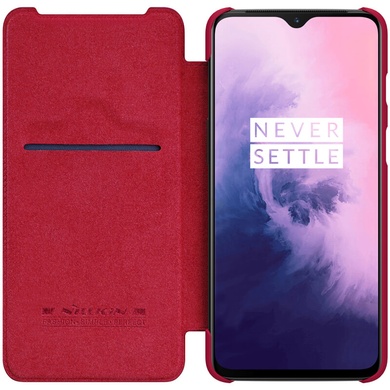 Кожаный чехол (книжка) Nillkin Qin Series для OnePlus 7 Красный