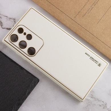 Кожаный чехол Xshield для Samsung Galaxy S21 Ultra Белый / White