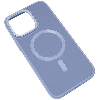 Кожаный чехол Bonbon Leather Metal Style with MagSafe для Apple iPhone 12 Pro Max (6.7") Голубой / Mist blue