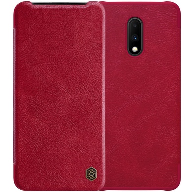 Кожаный чехол (книжка) Nillkin Qin Series для OnePlus 7 Красный
