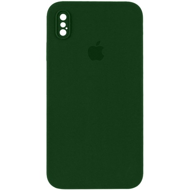 Чохол Silicone Case Square Full Camera Protective (AA) для Apple iPhone XS / X (5.8"), Зеленый / Spearmint